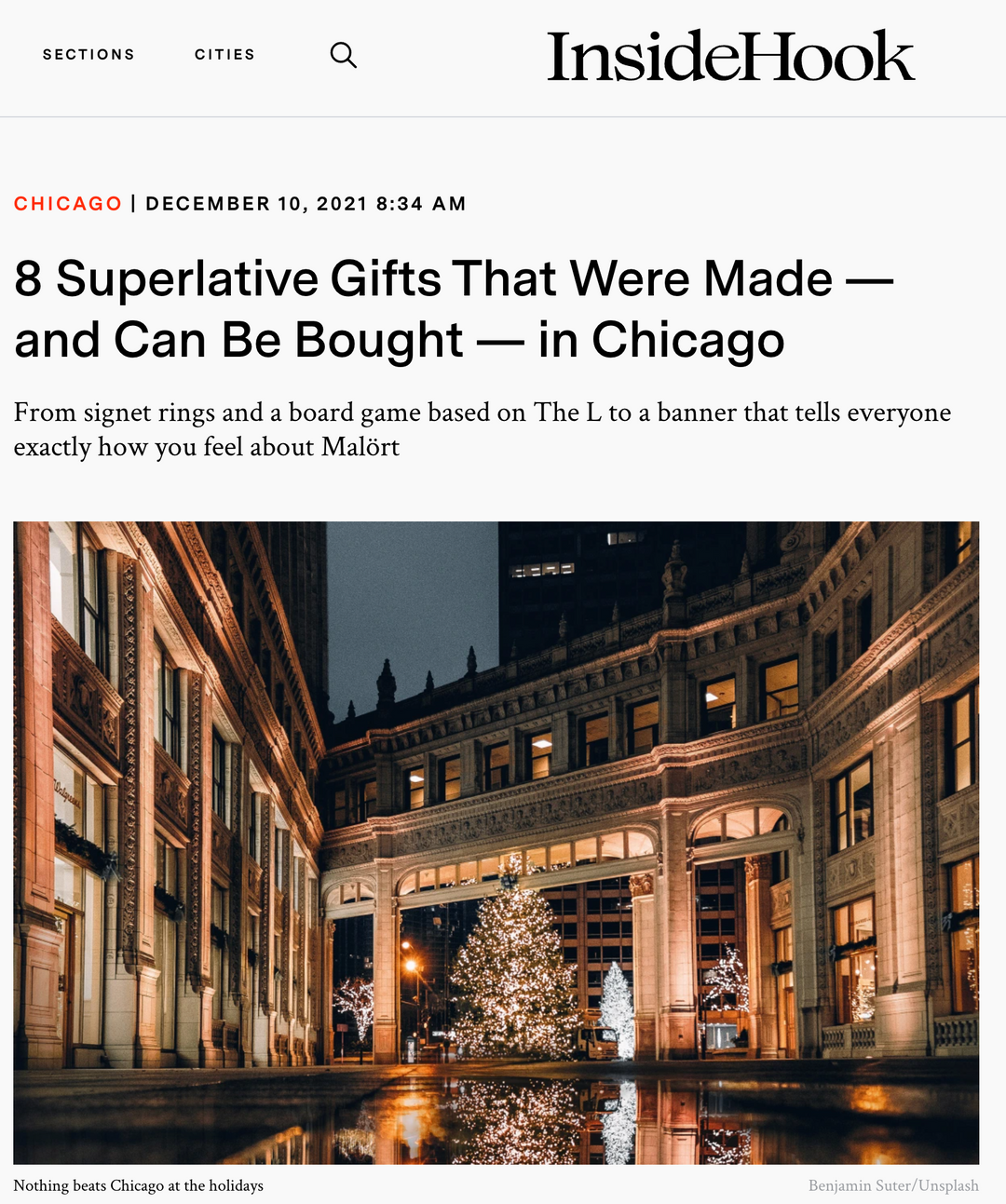 Inside Hook includes Edgewater Candles among 8 Superlative Made-in-Chicago gift ideas.