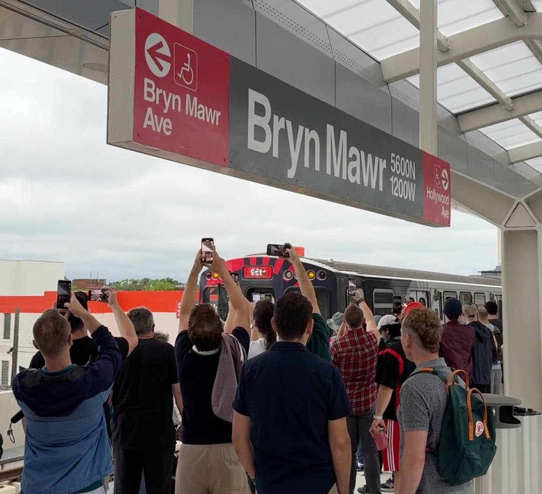 The New Bryn Mawr CTA Station - riding on day 1