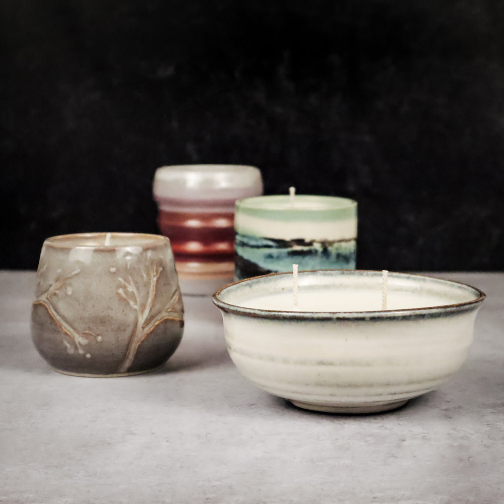Ceramic, Cement, and Glass Candle Vessel Collaborations