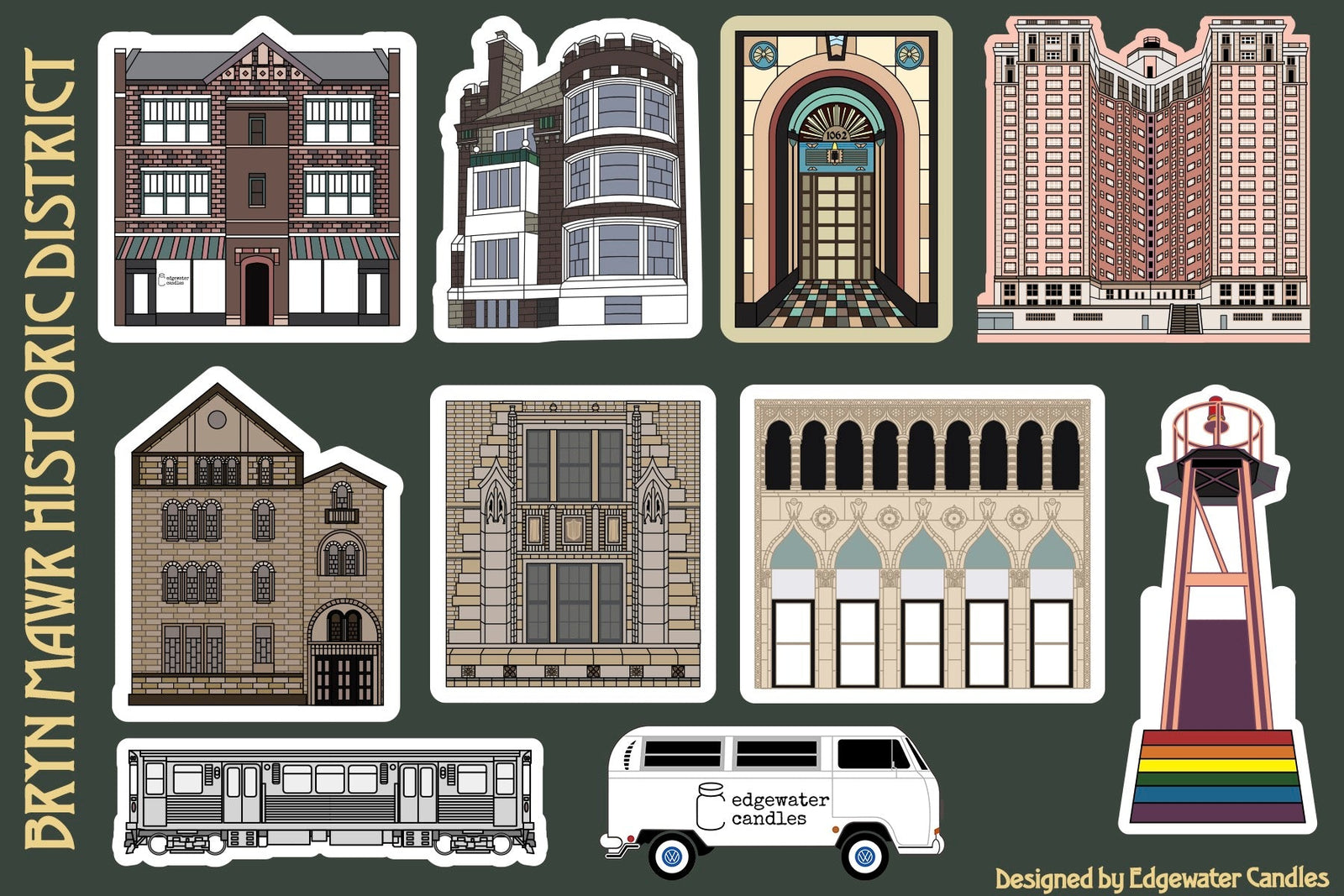 Bryn Mawr Historic District Sticker Sheet!