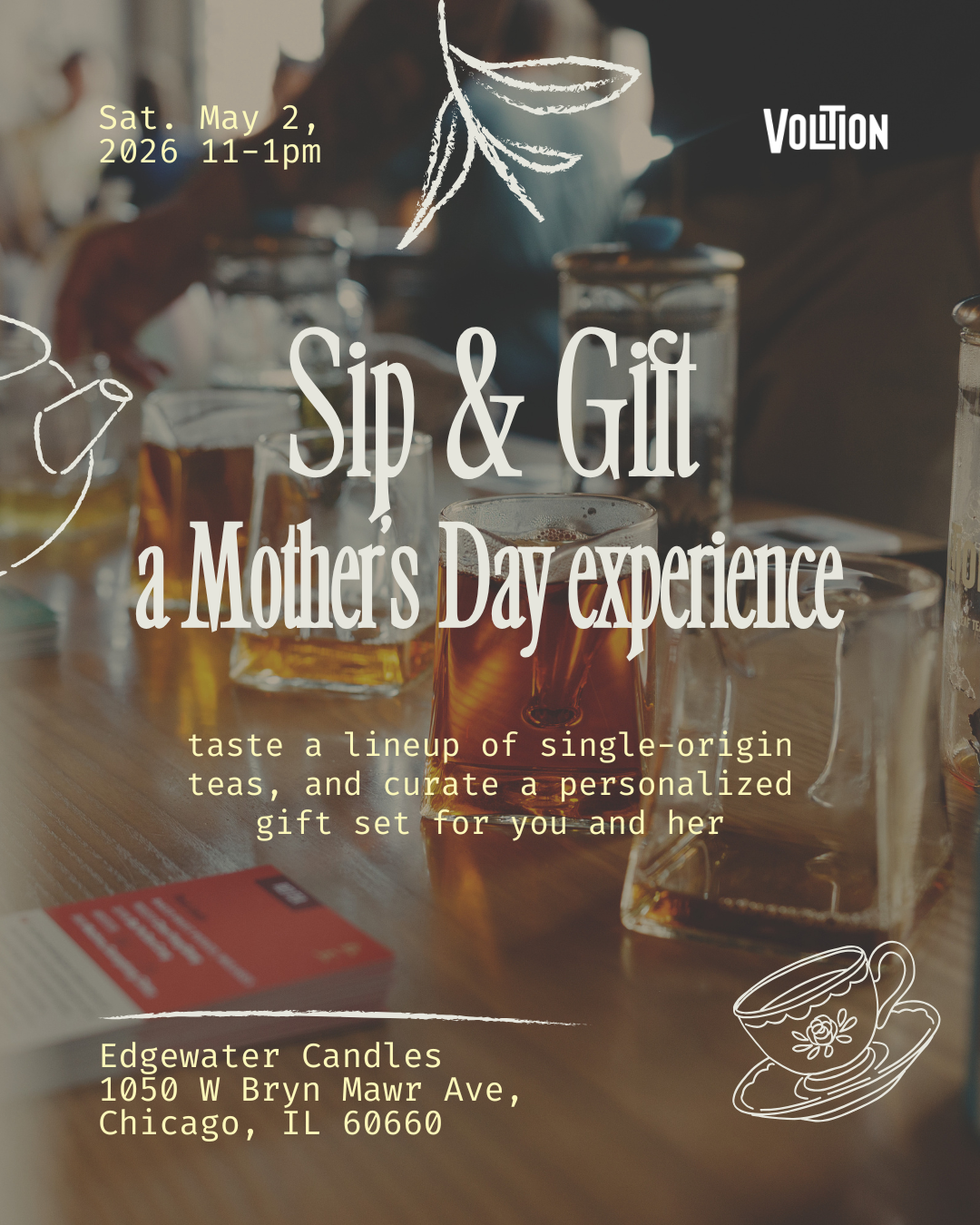 May 2 - Tea & Pastries at Edgewater Candles!