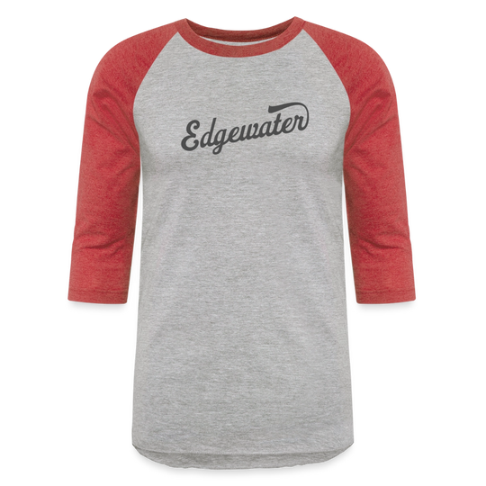 Edgewater Baseball T-Shirt - heather gray/red