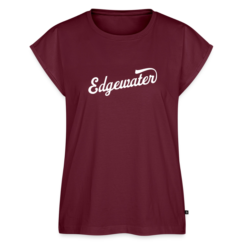 Women's Roll Cuff Edgewater T-Shirt - burgundy