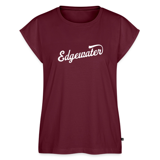Women's Roll Cuff Edgewater T-Shirt - burgundy
