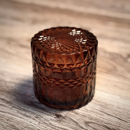 Faceted Glass Jar Candle