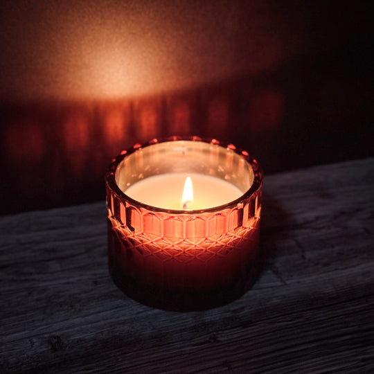 Faceted Glass Jar Candle
