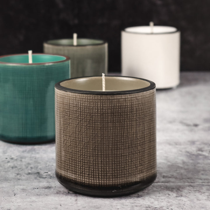 Linen Ceramic Candle Collection edgewater candles