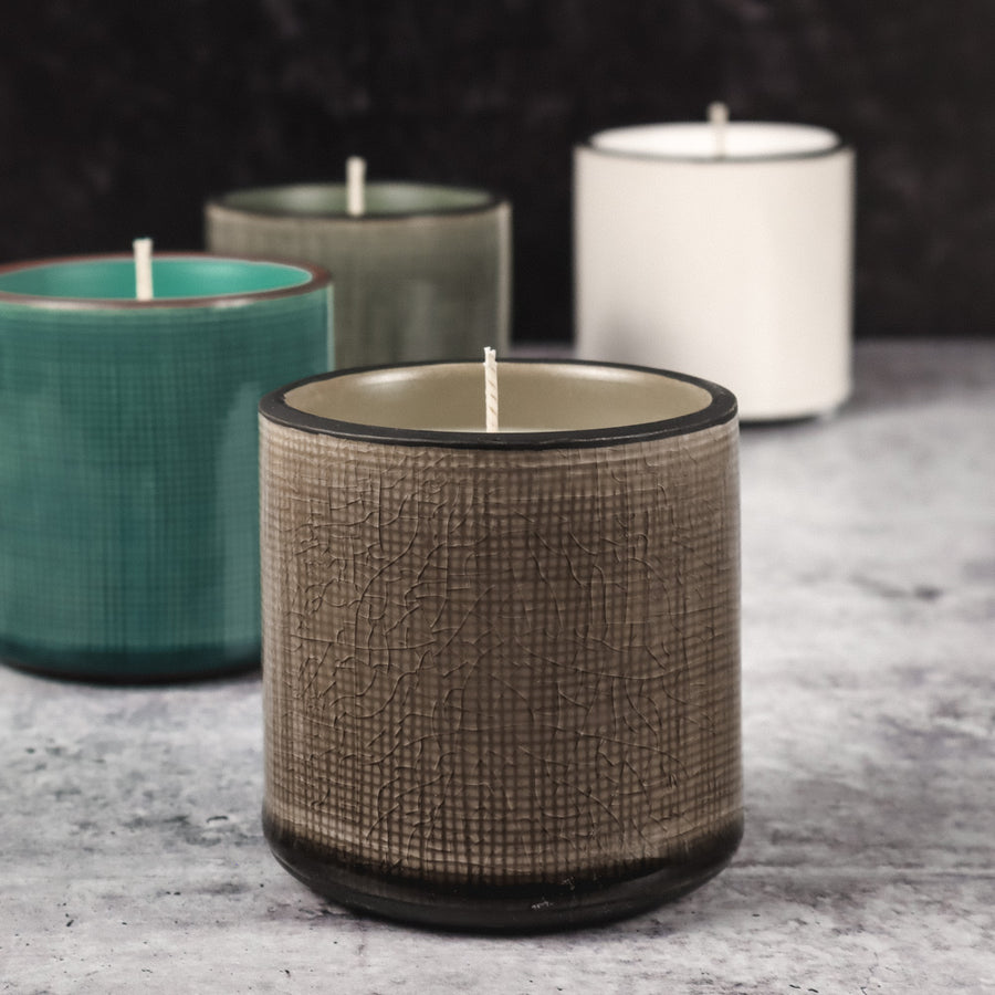 Linen Ceramic Candle Collection edgewater candles